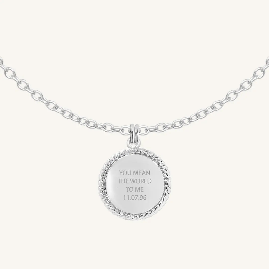 The  SILVER-Plain  Etch Rope Necklace by  Francesca Jewellery from the Necklaces Collection.