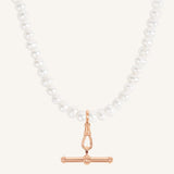 T-Bar Fob Pearl Necklace