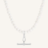 T-Bar Fob Pearl Necklace