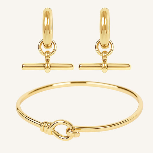 Etta T-Bar Hoops and Bracelet Set