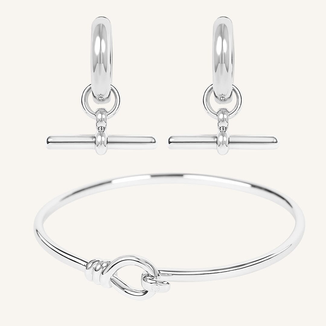 Etta T-Bar Hoops and Bracelet Set