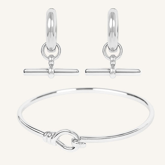 Etta T-Bar Hoops and Bracelet Set