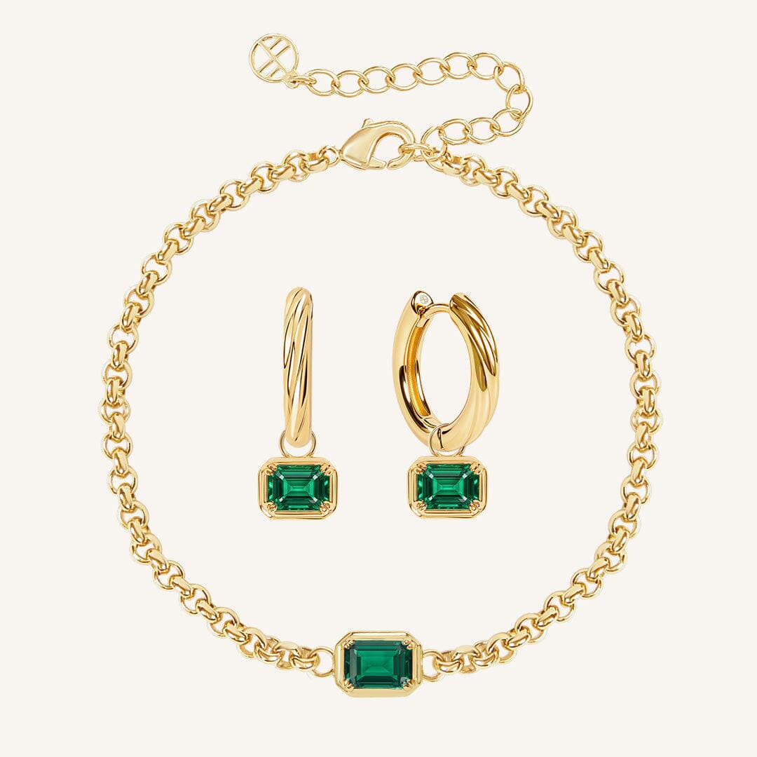 Evelyn Bracelet and Hoops Set