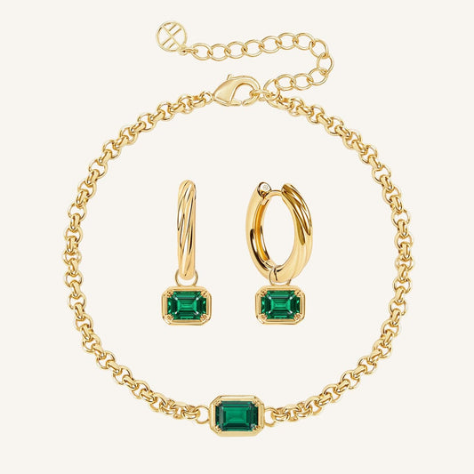 Evelyn Bracelet and Hoops Set