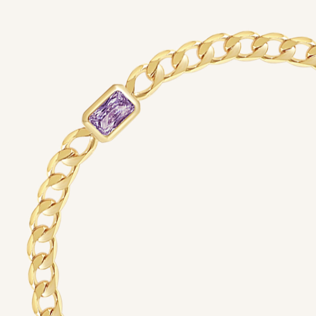 February Birthstone Chain Bracelet