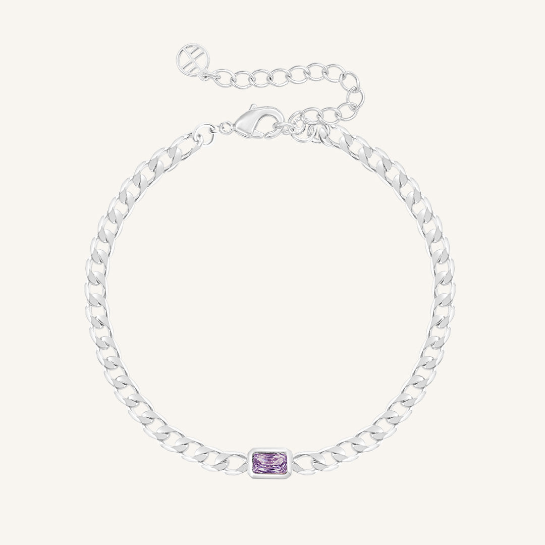 February Birthstone Chain Bracelet