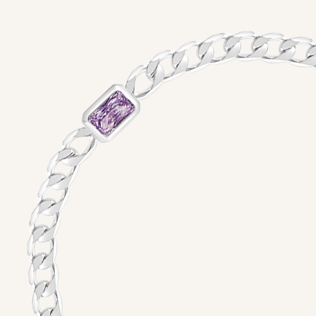 February Birthstone Chain Bracelet