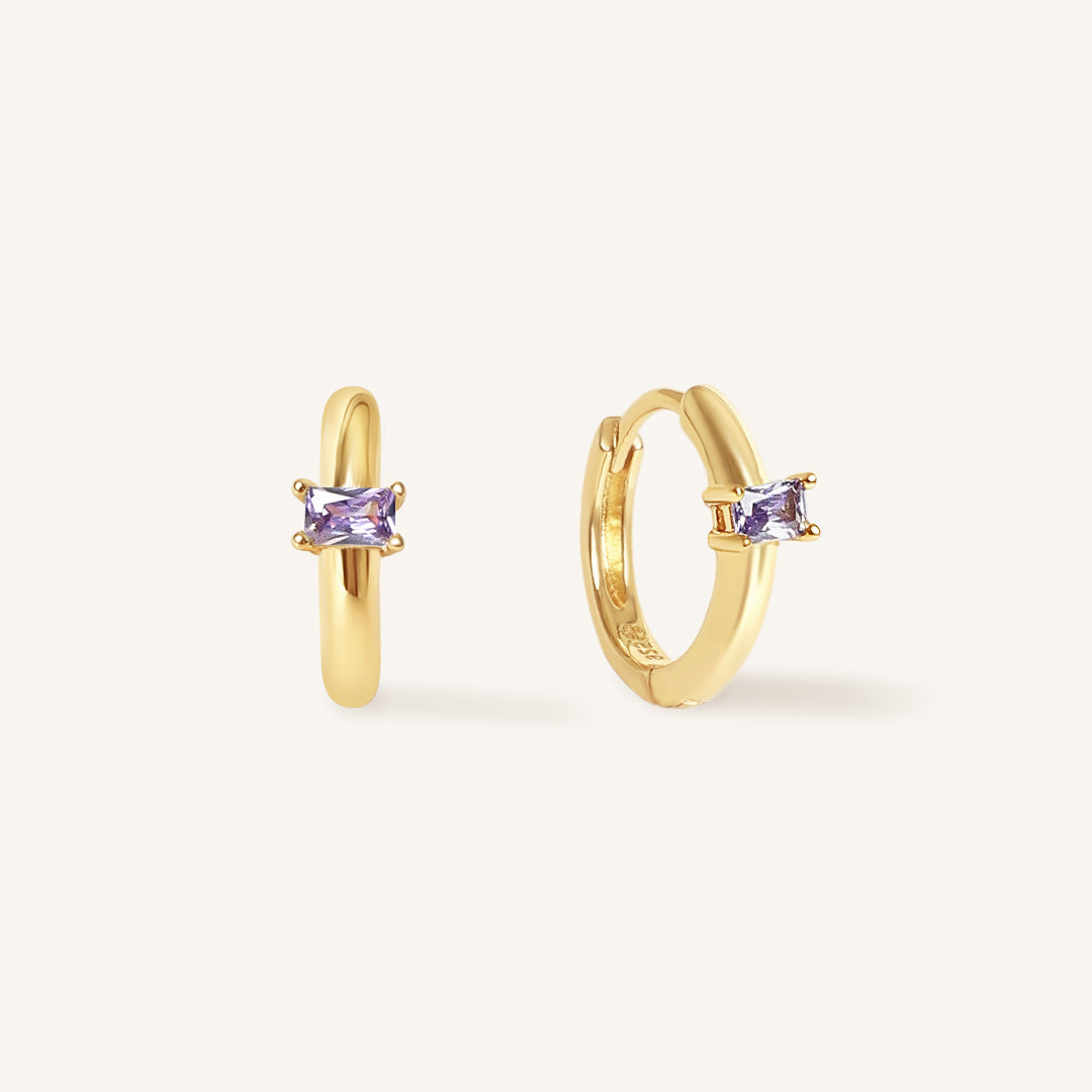 February Birthstone Huggies