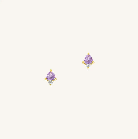 The  GOLD  February Birthstone Studs by  Francesca Jewellery from the Earrings Collection.