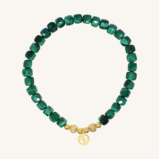 The  GOLD-L  Fleetwood Bracelet Malachite by  Francesca Jewellery from the Bracelets Collection.