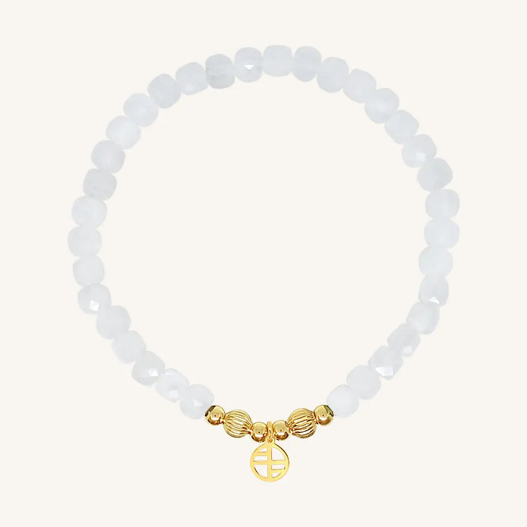 The  GOLD-L  Fleetwood Bracelet Moonstone by  Francesca Jewellery from the Bracelets Collection.