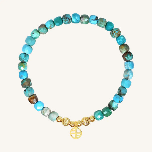 The  GOLD-L  Fleetwood Bracelet Turquoise by  Francesca Jewellery from the Bracelets Collection.
