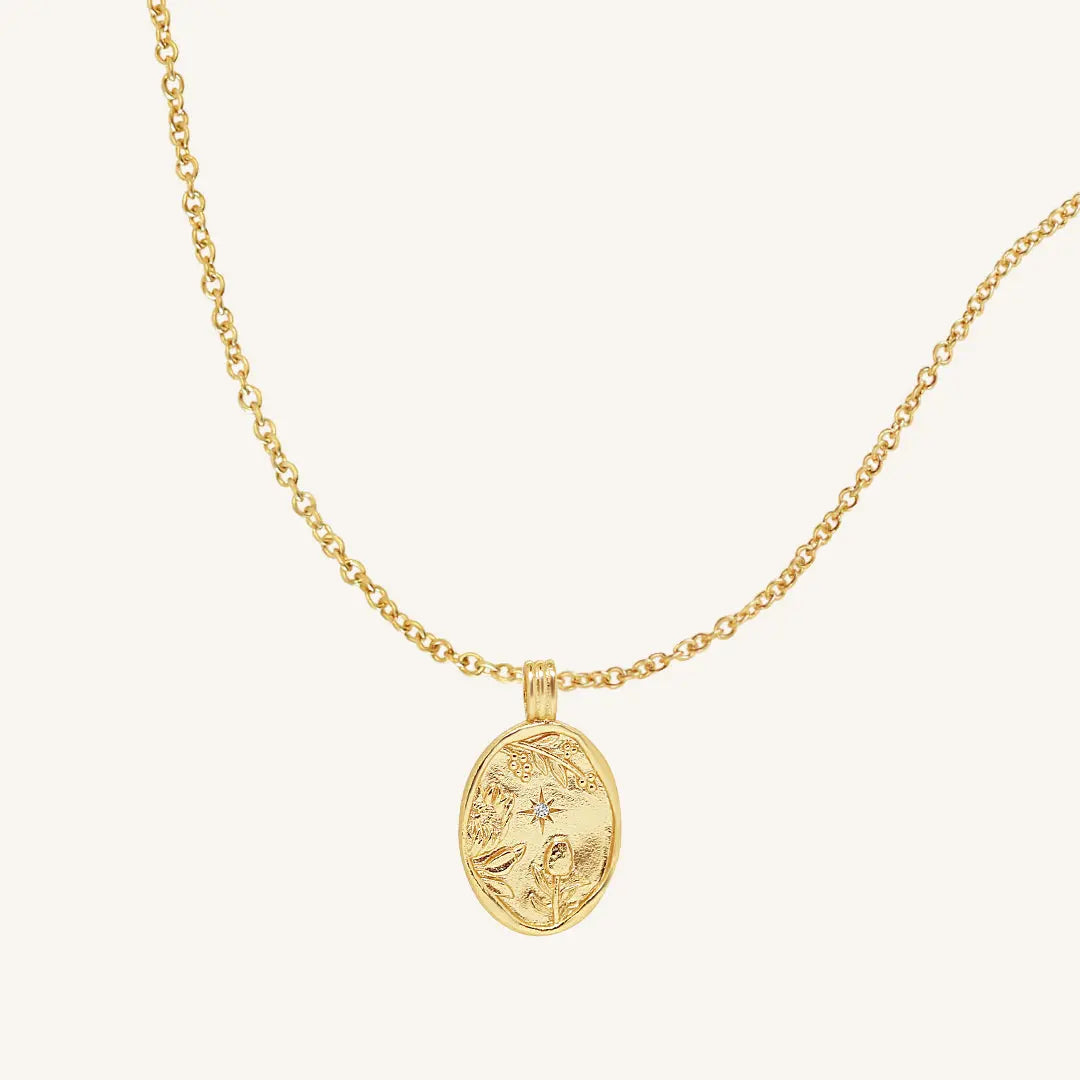 The  GOLD-Plain  Flora Necklace by  Francesca Jewellery from the Necklaces Collection.