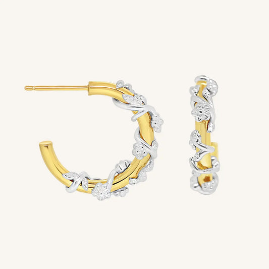 The    Flora Hoops by  Francesca Jewellery from the Earrings Collection.