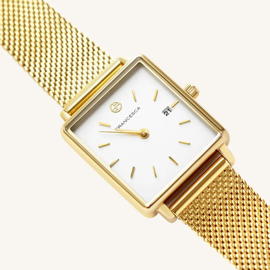 The  GOLD  Franc Watch Mesh by  Francesca Jewellery from the Accessories Collection.