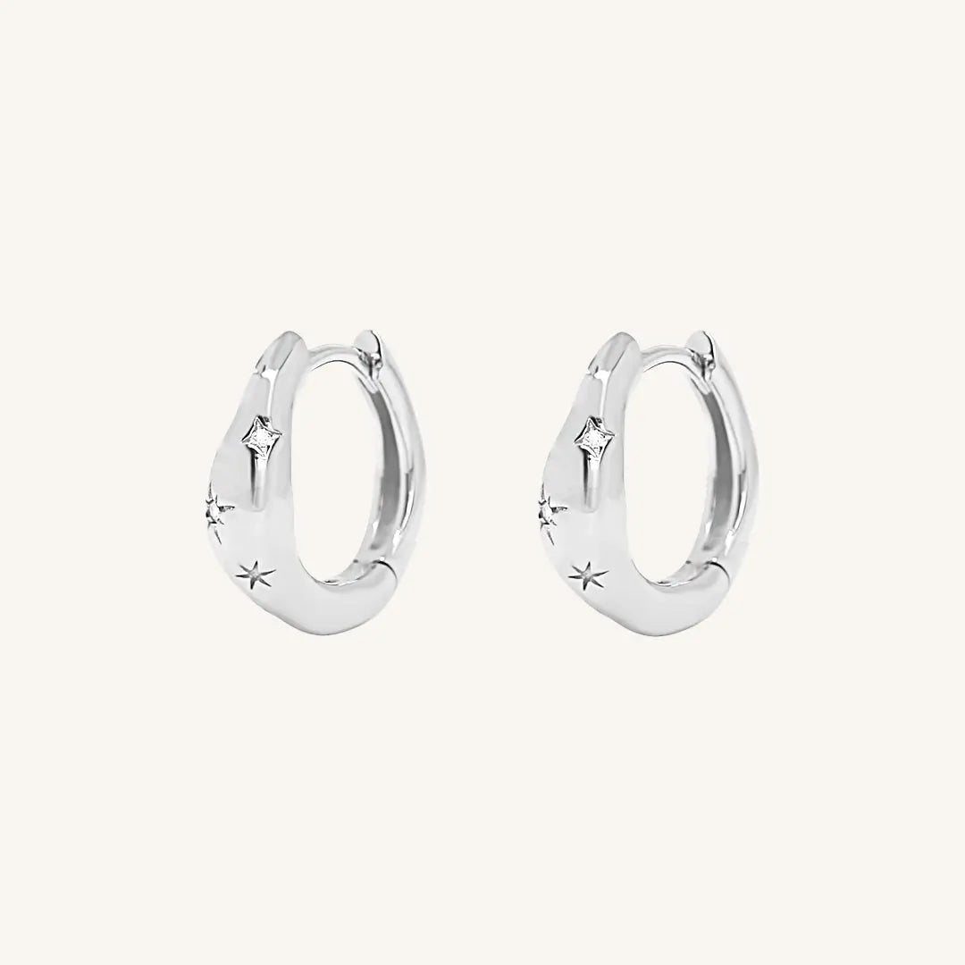 The  SILVER  Hali Hoops by  Francesca Jewellery from the Earrings Collection.