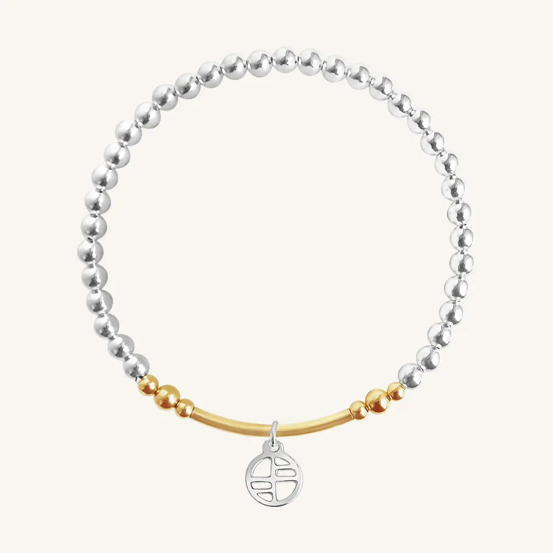 The  L  Harmony Two Tone Bracelet by  Francesca Jewellery from the Bracelets Collection.