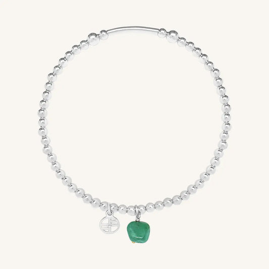 The  SILVER-L  Hendrix Create Bracelet Green Aventurine by  Francesca Jewellery from the Bracelets Collection.