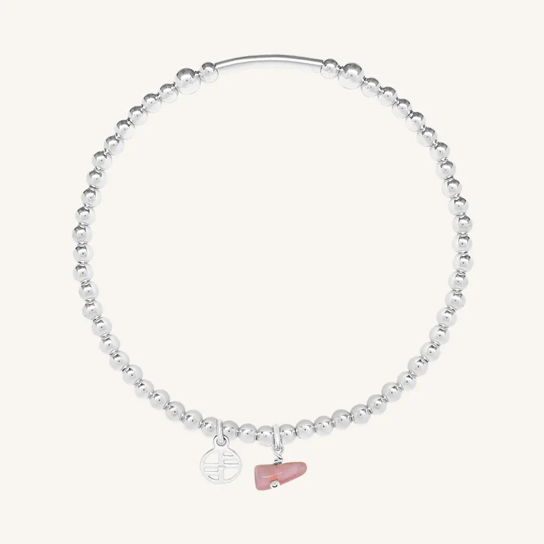 The  SILVER-L  Hendrix Create Bracelet Pink Opal by  Francesca Jewellery from the Bracelets Collection.