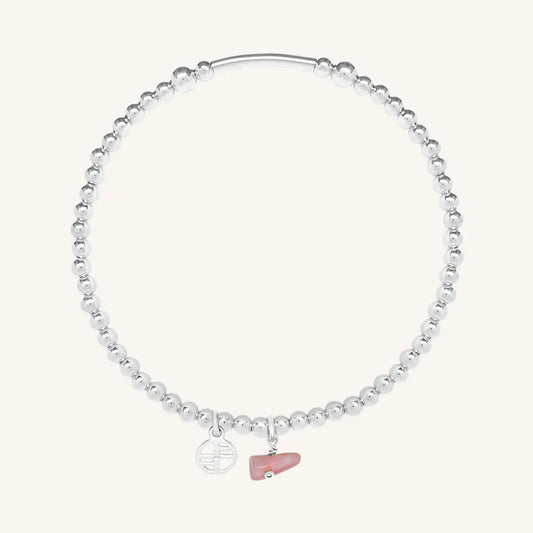 The  SILVER-L  Hendrix Create Bracelet Pink Opal by  Francesca Jewellery from the Bracelets Collection.