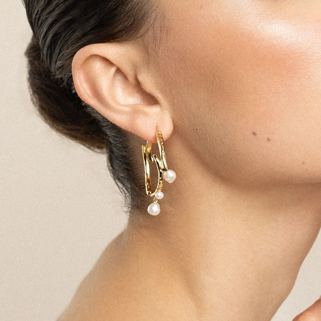 The    Pearl Hoops by  Francesca Jewellery from the Earrings Collection.