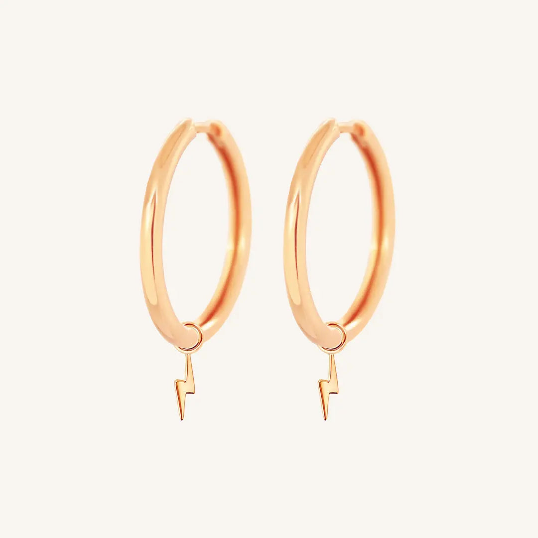 The  ROSE-Riley  Ignite Plain Hoops by  Francesca Jewellery from the Earrings Collection.