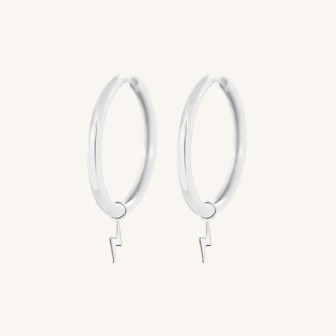 The  SILVER-Riley  Ignite Plain Hoops by  Francesca Jewellery from the Earrings Collection.