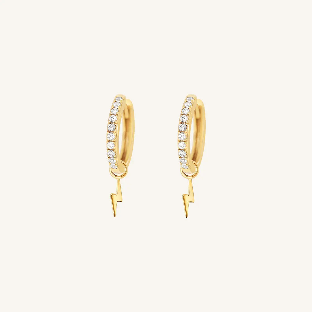 The  GOLD-Ruby  Ignite Crystal Hoops by  Francesca Jewellery from the Earrings Collection.
