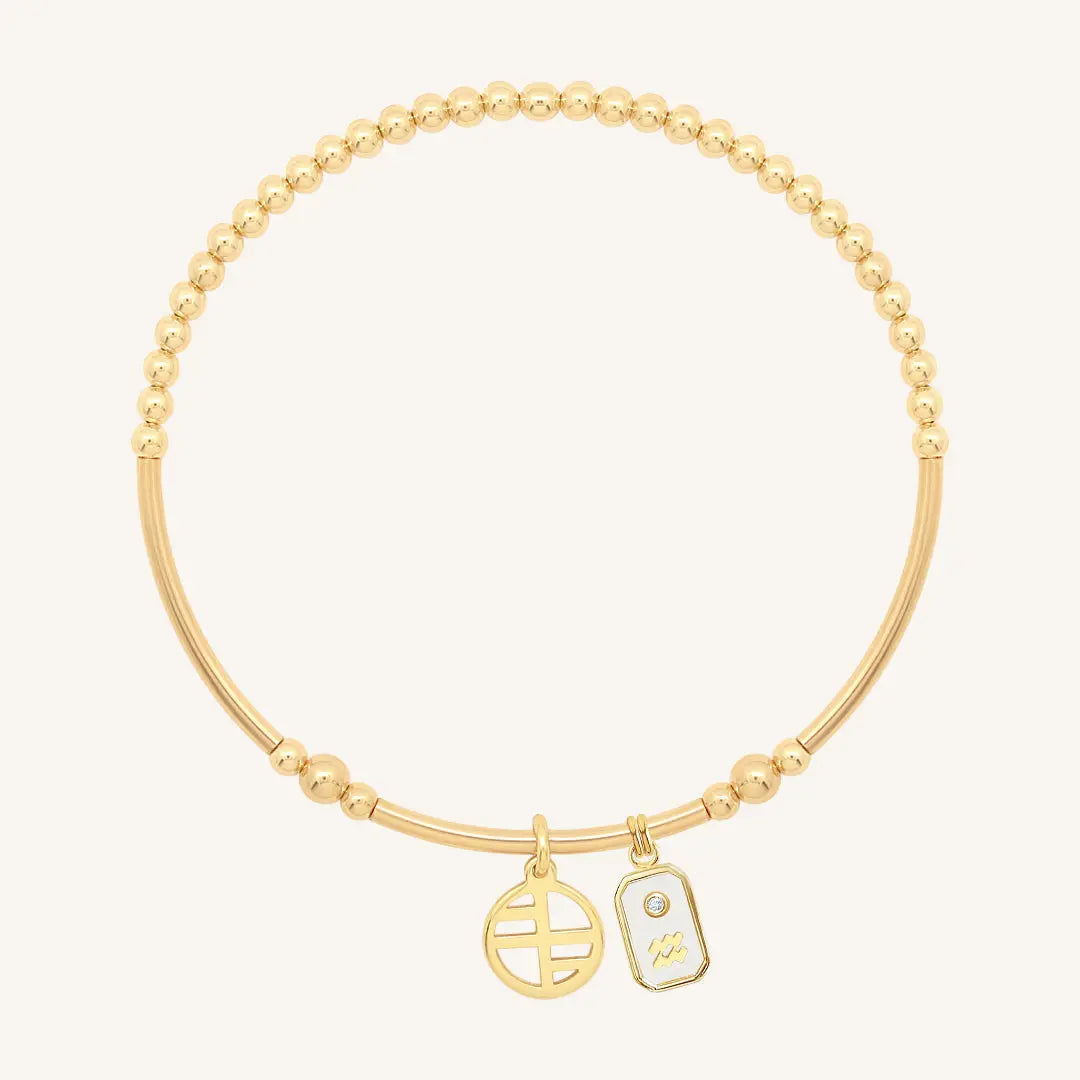 The    Iridescent Zodiac Charm Aquarius by  Francesca Jewellery from the Charms Collection.