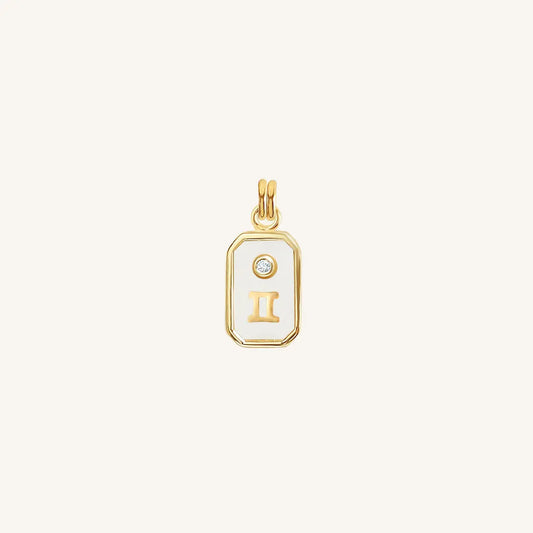 The  GOLD  Iridescent Zodiac Charm Gemini by  Francesca Jewellery from the Charms Collection.