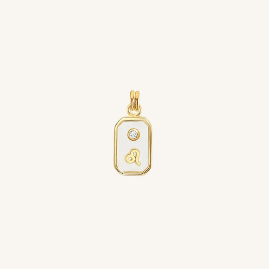 The  GOLD  Iridescent Zodiac Charm Leo by  Francesca Jewellery from the Charms Collection.