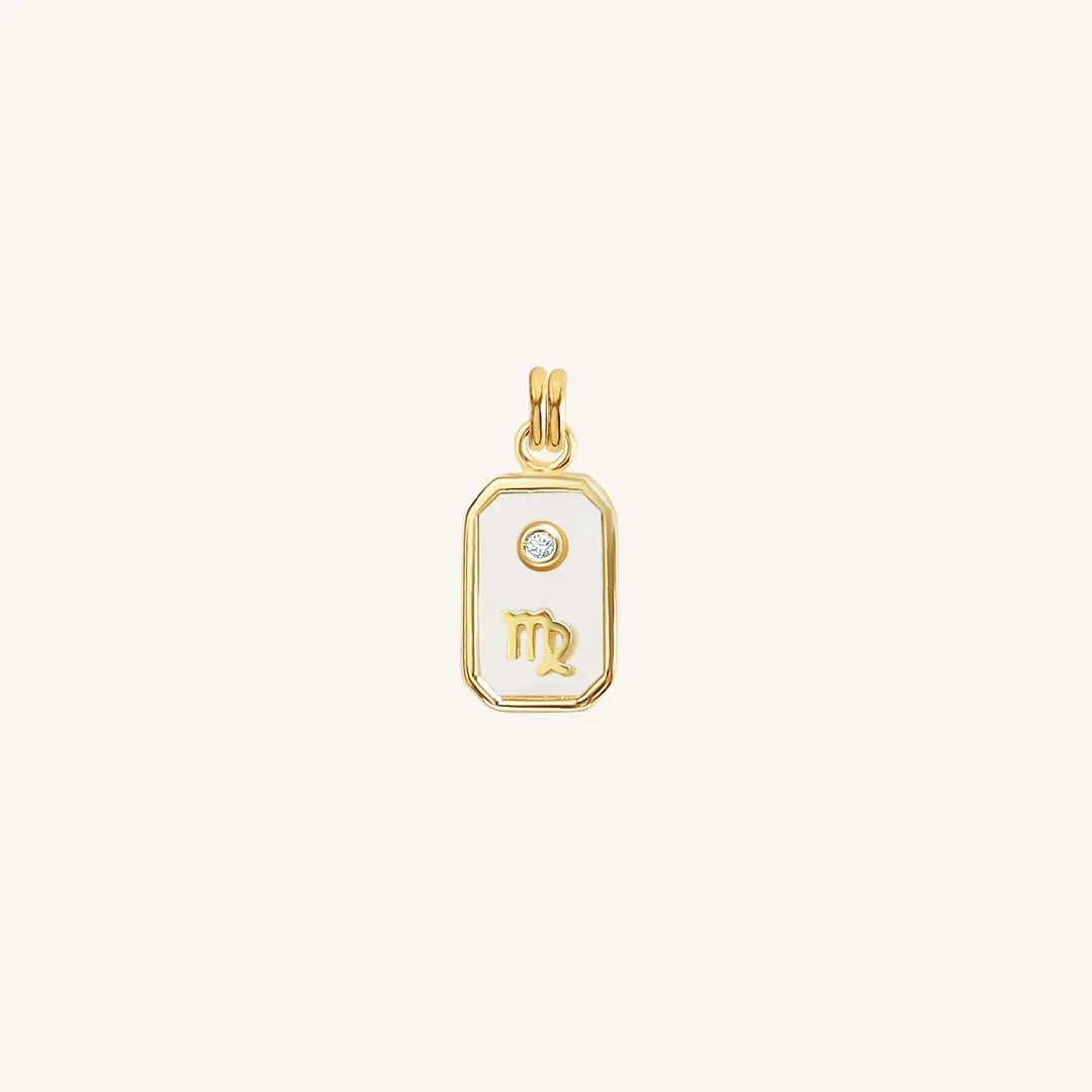 The  GOLD  Iridescent Zodiac Charm Virgo by  Francesca Jewellery from the Charms Collection.