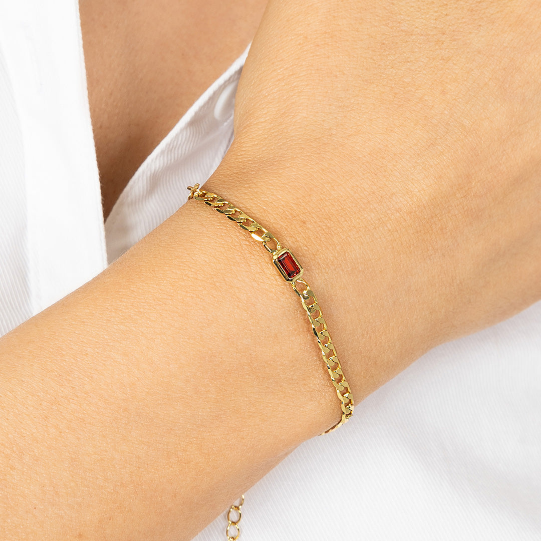 January Birthstone Chain Bracelet