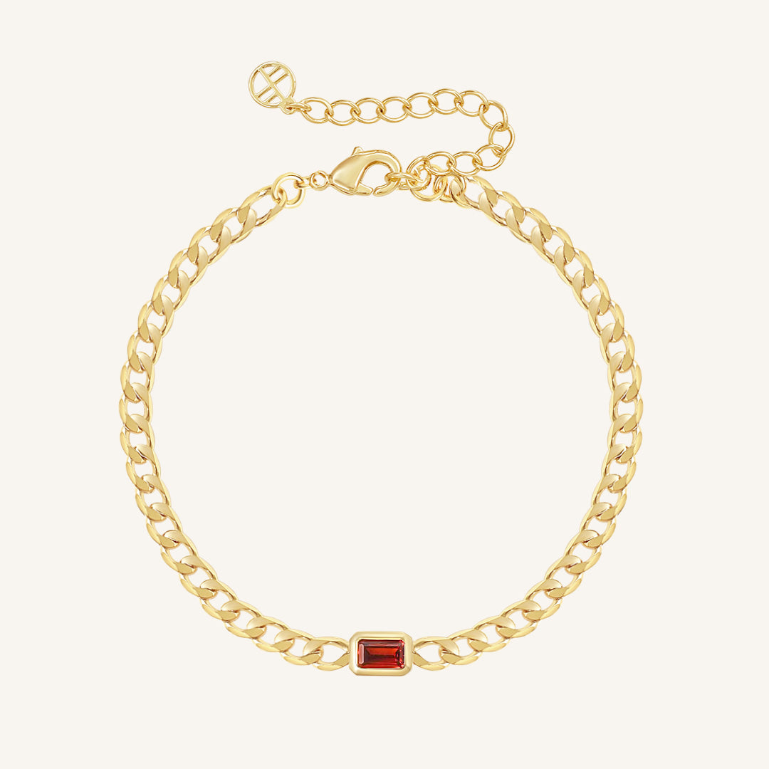 January Birthstone Chain Bracelet