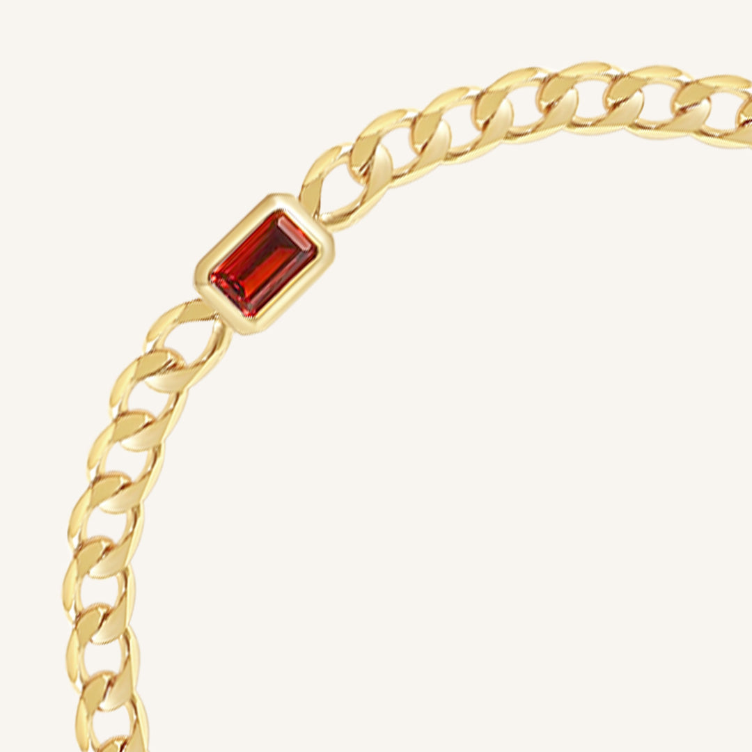 January Birthstone Chain Bracelet