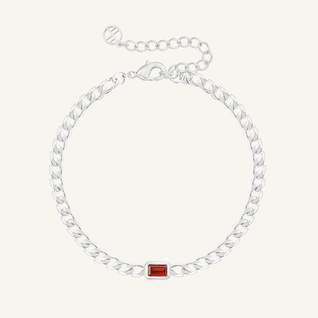 January Birthstone Chain Bracelet