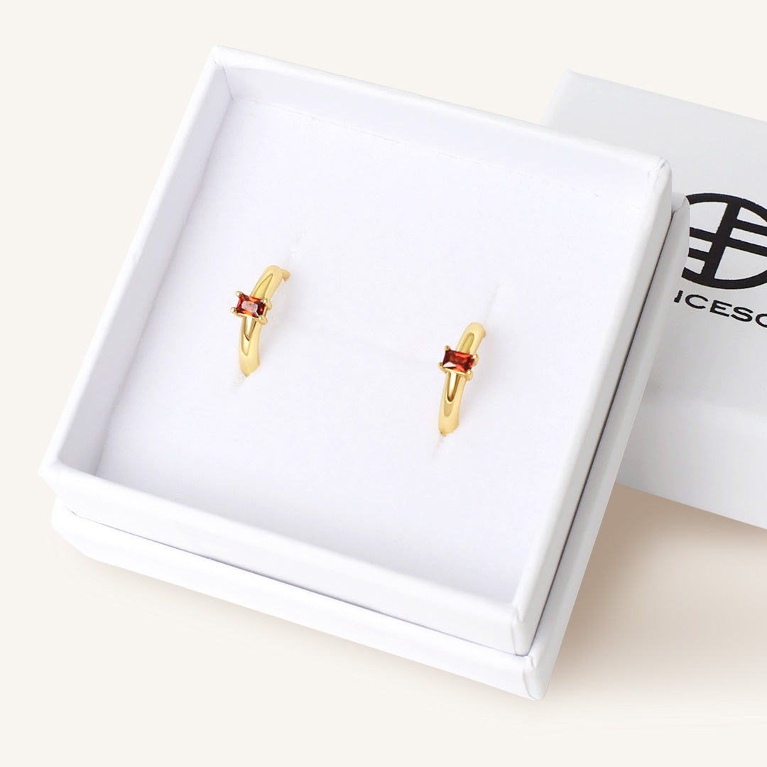 January Birthstone Huggies