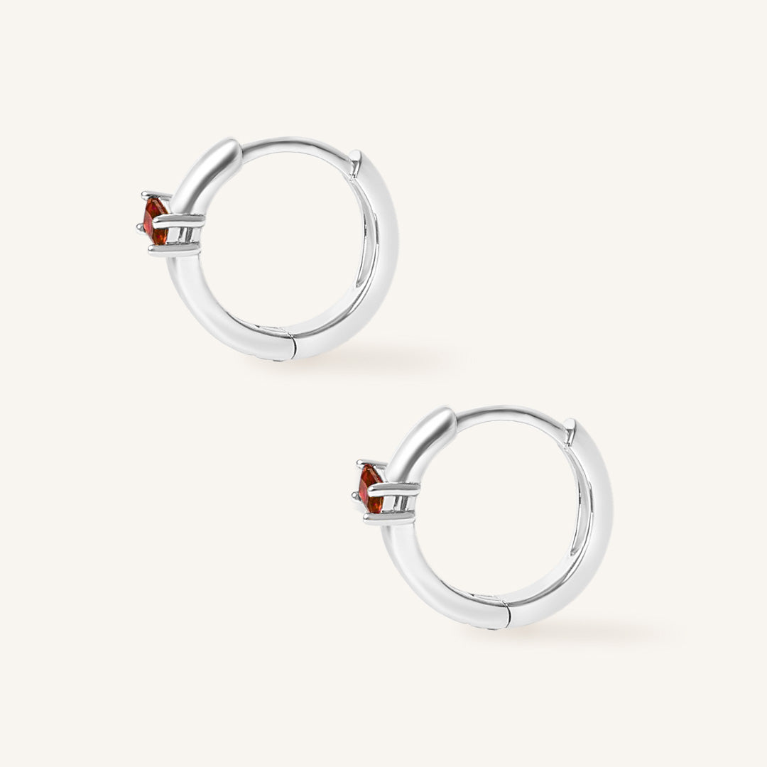 January Birthstone Huggies