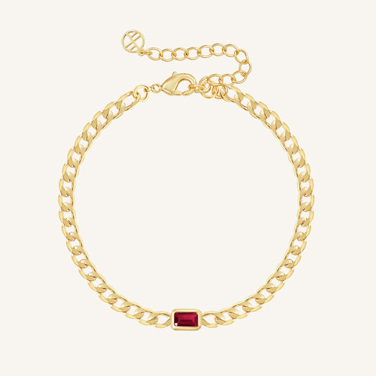 July Birthstone Chain Bracelet