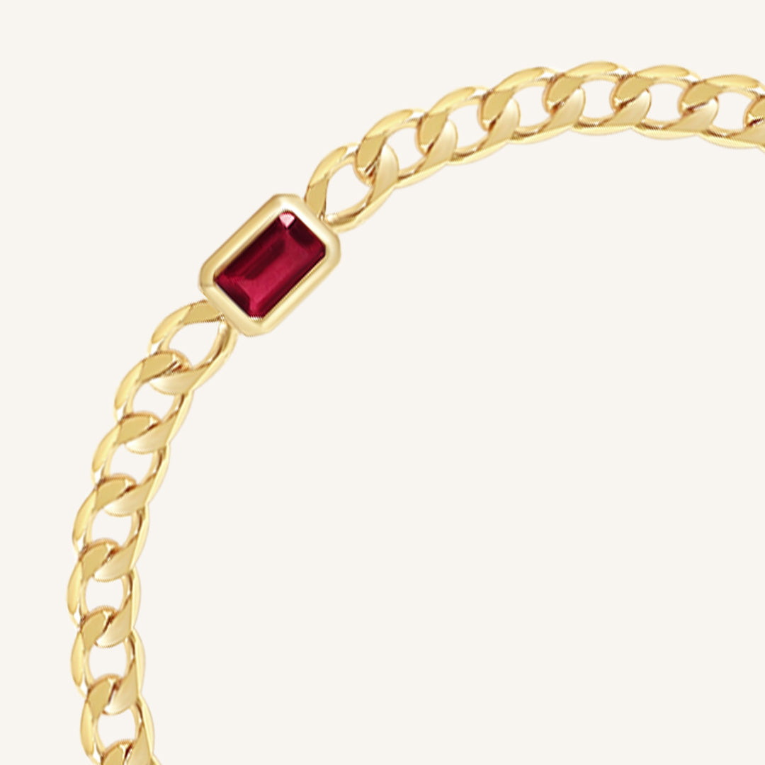 July Birthstone Chain Bracelet