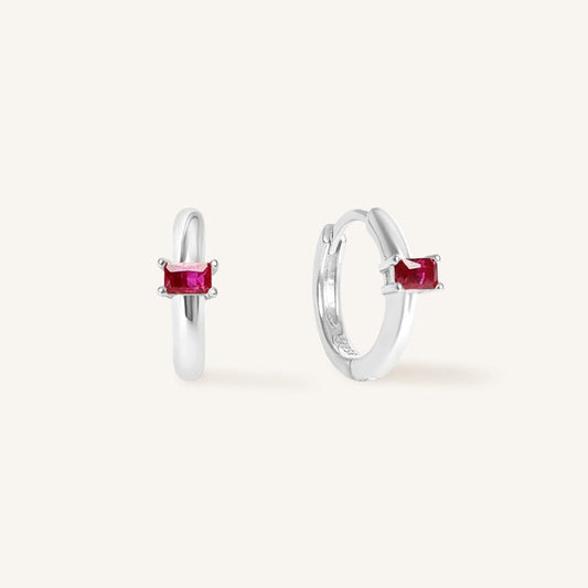 July Birthstone Huggies