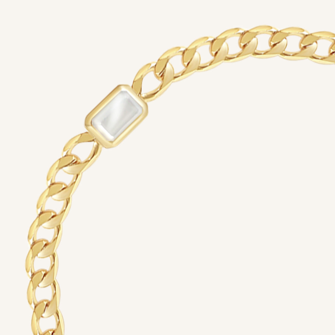 June Birthstone Chain Bracelet