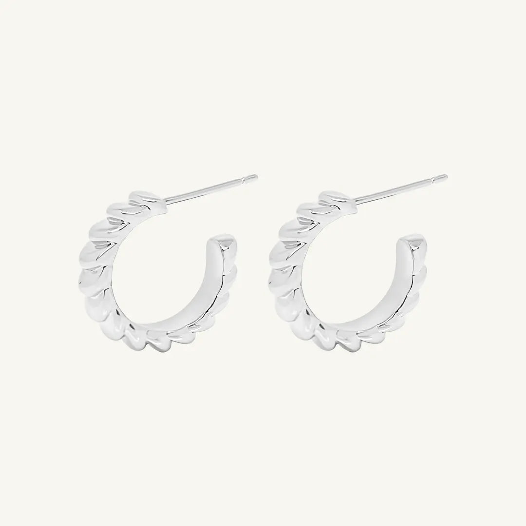 The  SILVER  Deco Hoops by  Francesca Jewellery from the Earrings Collection.