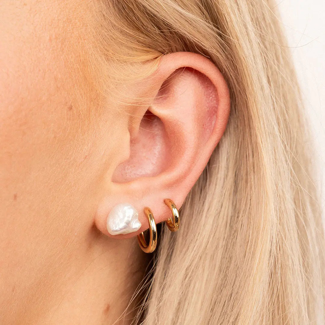 The    Keshi Pearl Studs by  Francesca Jewellery from the Earrings Collection.