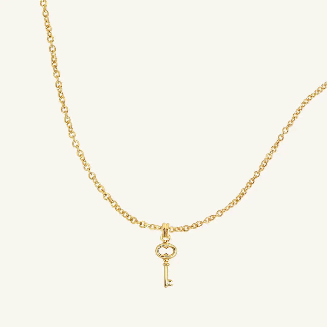 The  GOLD-PLAIN  Key Necklace by  Francesca Jewellery from the Necklaces Collection.