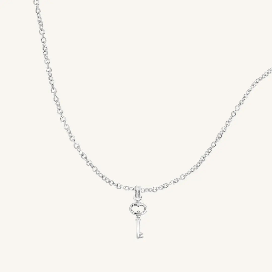 The  SILVER-PLAIN  Key Necklace by  Francesca Jewellery from the Necklaces Collection.