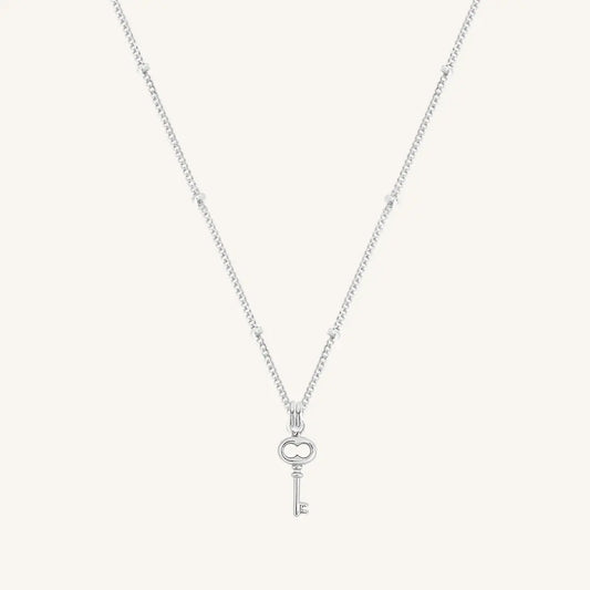 The  SILVER-BOBBLE  Key Necklace by  Francesca Jewellery from the Necklaces Collection.