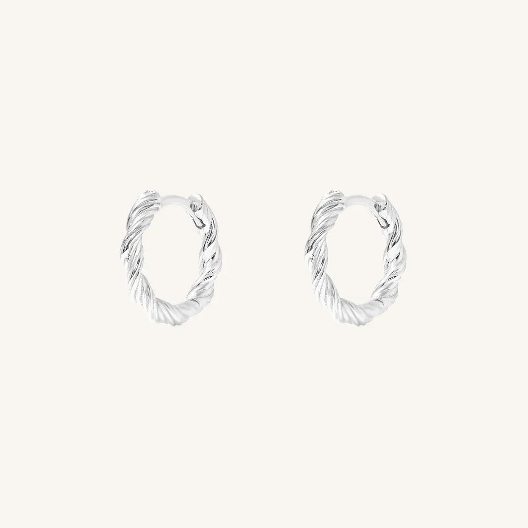 The  SILVER  Logan Hoops by  Francesca Jewellery from the Earrings Collection.