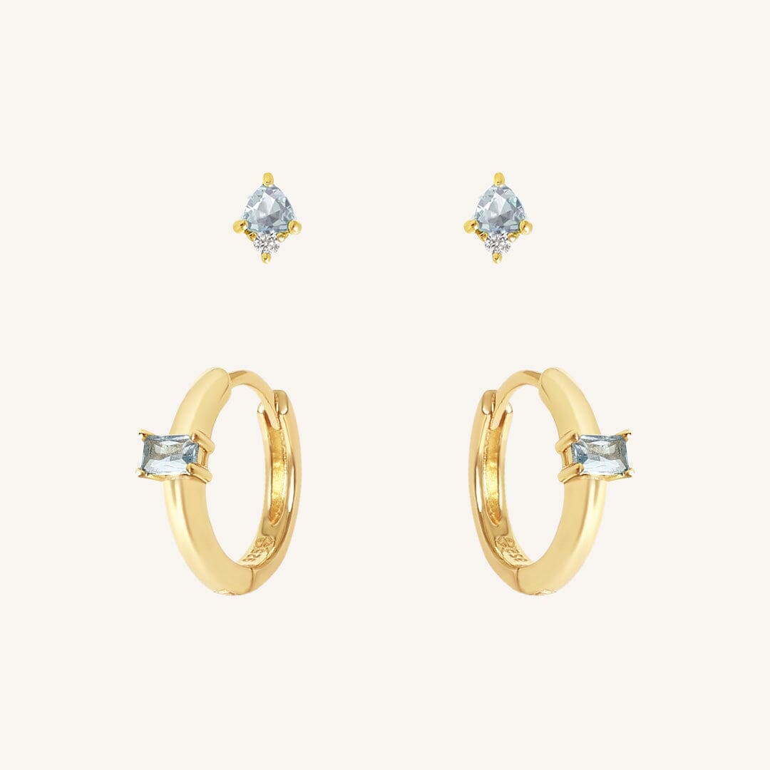 March Birthstone Earring Set