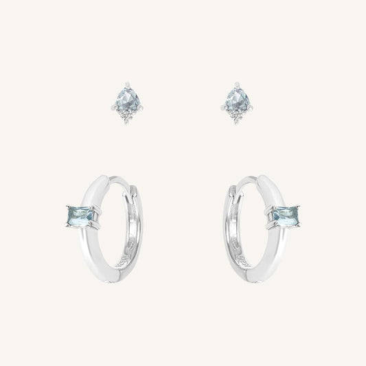 March Birthstone Earring Set